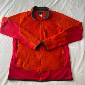 Patagonia Regulator Men’s XL Polartec Thermal Orange Red Fleece Full Zip Jacket